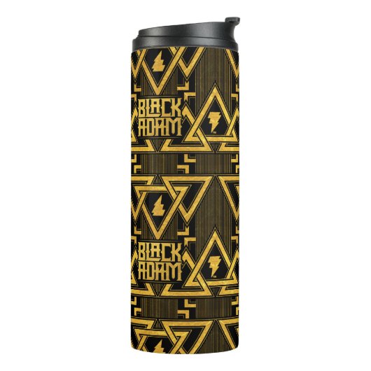 Black Adam Lightning Bolt Triangular Pattern Thermosbecher (Nach links gedreht)