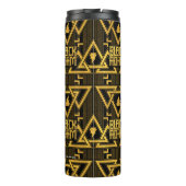 Black Adam Lightning Bolt Triangular Pattern Thermosbecher (Rückseite)