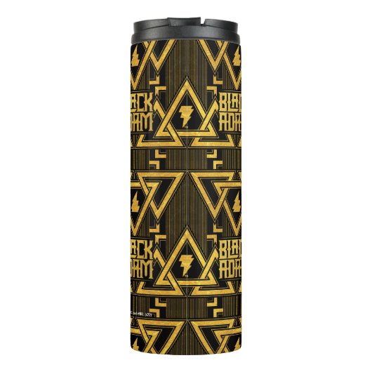 Black Adam Lightning Bolt Triangular Pattern Thermosbecher (Rückseite)