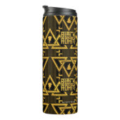 Black Adam Lightning Bolt Triangular Pattern Thermosbecher (Nach rechts gedreht)