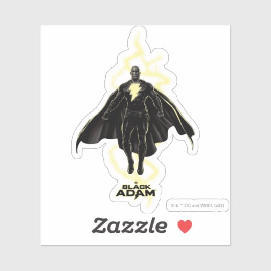 Black Adam Lightning Silhouette Graphic Aufkleber (Blatt)