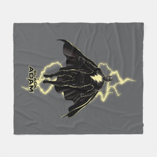 Black Adam Lightning Silhouette Graphic Fleecedecke (Vorderseite (Horizontal))