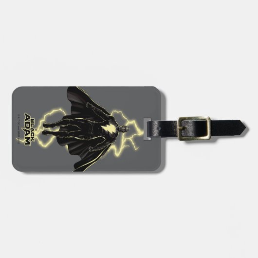 Black Adam Lightning Silhouette Graphic Gepäckanhänger (Vorderseite horizontal)