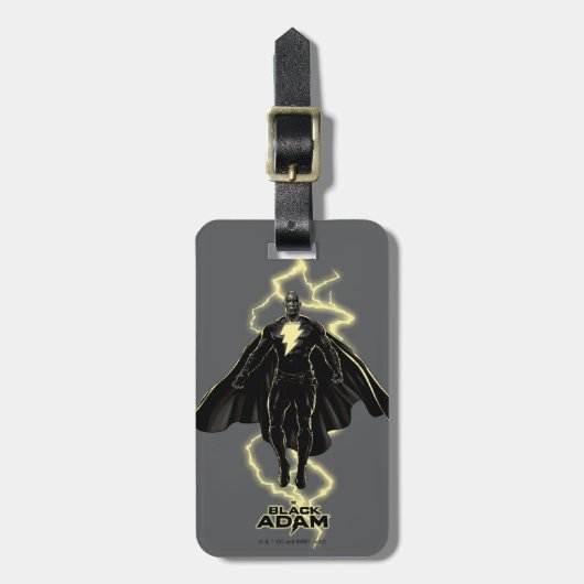Black Adam Lightning Silhouette Graphic Gepäckanhänger (Vorderseite vertikal)