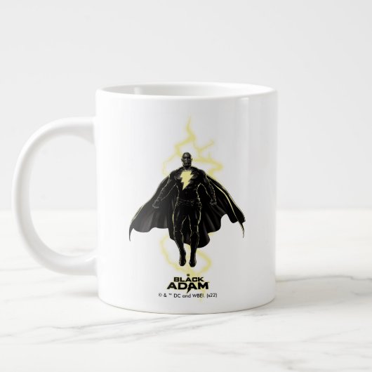 Black Adam Lightning Silhouette Graphic Jumbo-Tasse (Links)