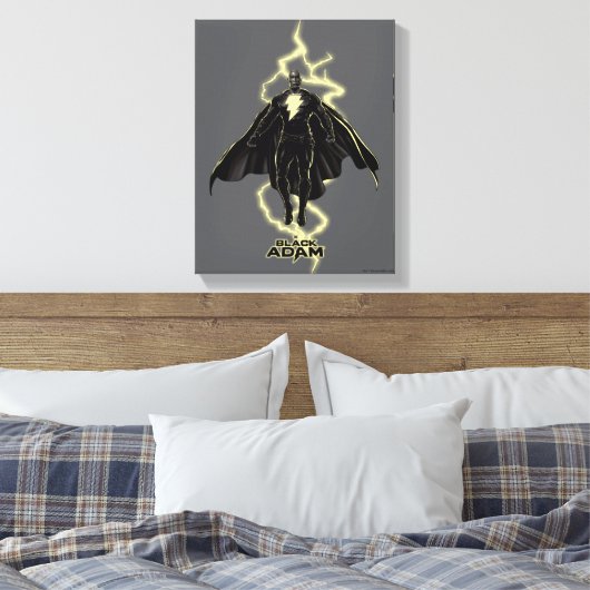 Black Adam Lightning Silhouette Graphic Leinwanddruck (Insitu (Schlafzimmer))