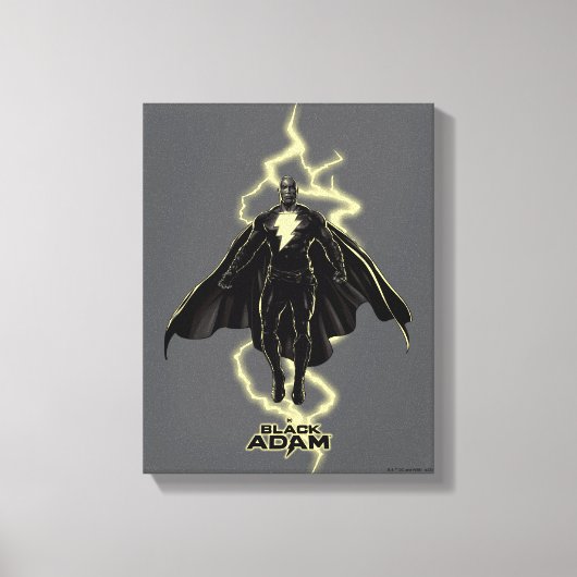 Black Adam Lightning Silhouette Graphic Leinwanddruck (Vorderseite)