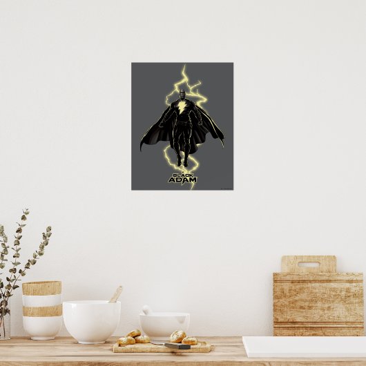 Black Adam Lightning Silhouette Graphic Poster (Küche)