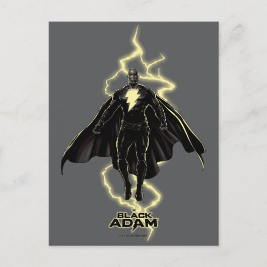 Black Adam Lightning Silhouette Graphic Postkarte (Vorderseite)