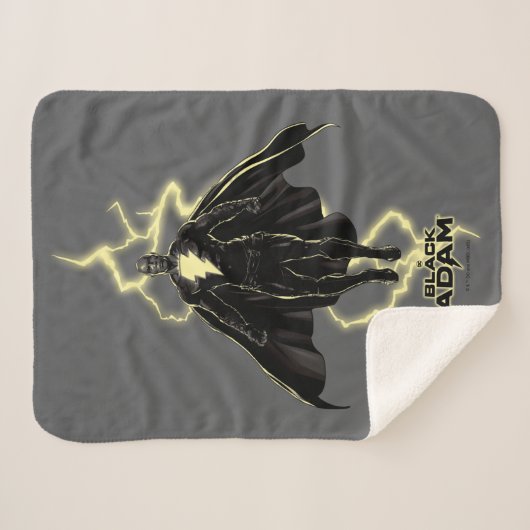 Black Adam Lightning Silhouette Graphic Sherpadecke (Vorderseite (Horizontal))
