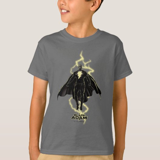 Black Adam Lightning Silhouette Graphic T-Shirt (Vorderseite)