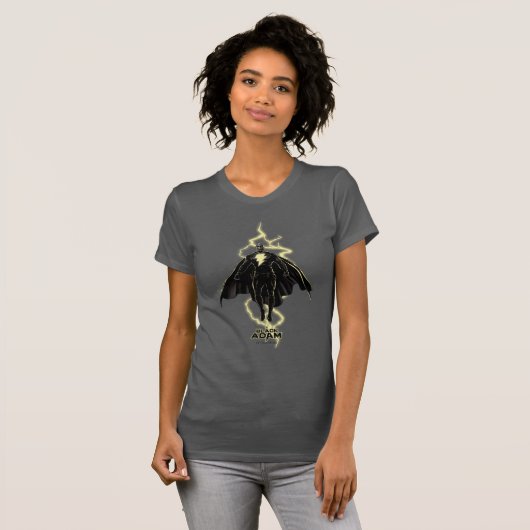 Black Adam Lightning Silhouette Graphic T-Shirt (Vorne ganz)