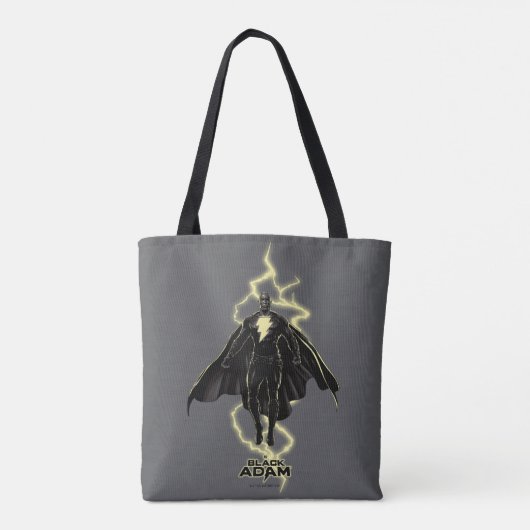 Black Adam Lightning Silhouette Graphic Tasche (Rückseite)