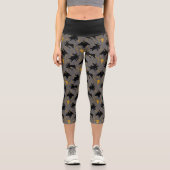 Black Adam Lightning Silhouette Pattern Capri Leggings (Vorderseite)