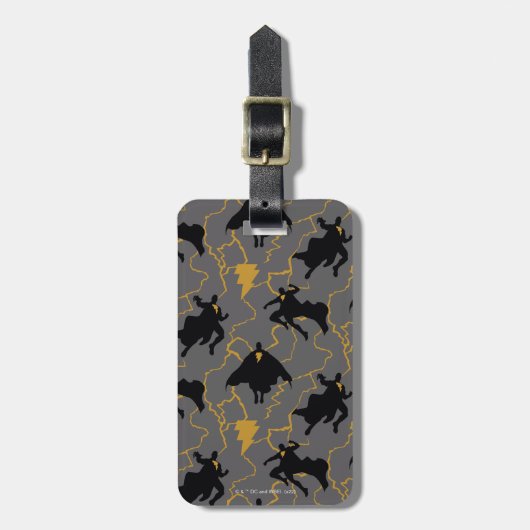 Black Adam Lightning Silhouette Pattern Gepäckanhänger (Vorderseite vertikal)