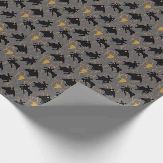 Black Adam Lightning Silhouette Pattern Geschenkpapier (Ecke)