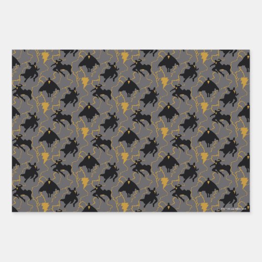 Black Adam Lightning Silhouette Pattern Geschenkpapier Set (Vorderseite 2)