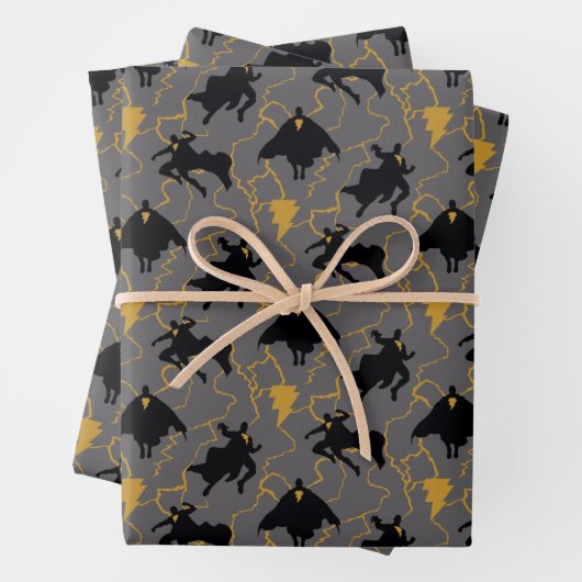 Black Adam Lightning Silhouette Pattern Geschenkpapier Set (Beispiel)