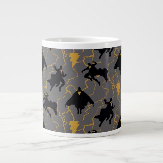 Black Adam Lightning Silhouette Pattern Jumbo-Tasse (Vorderseite)