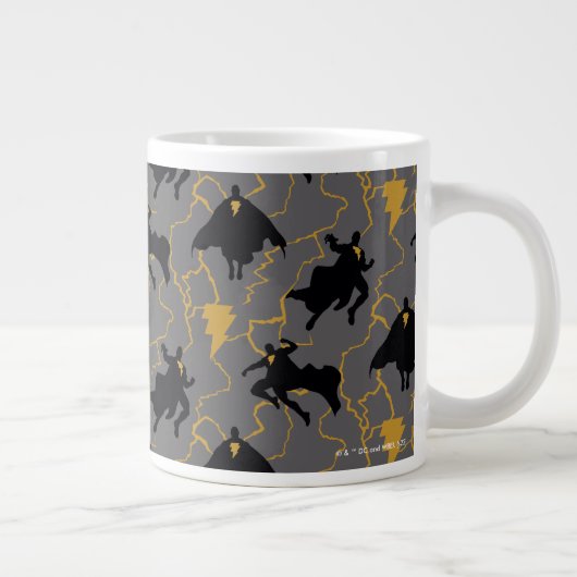 Black Adam Lightning Silhouette Pattern Jumbo-Tasse (Rechts)