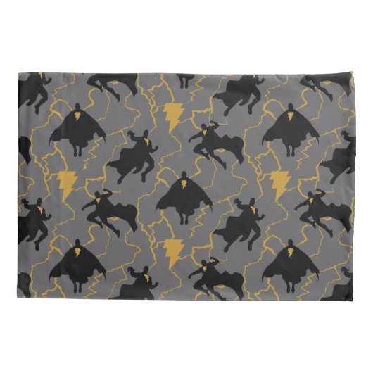 Black Adam Lightning Silhouette Pattern Kissenbezug (Rückseite)