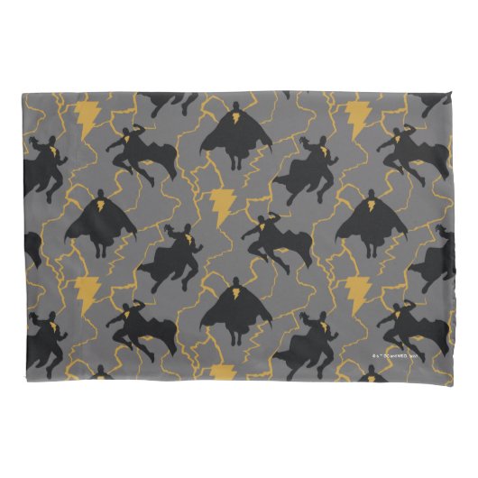 Black Adam Lightning Silhouette Pattern Kissenbezug (Vorderseite)