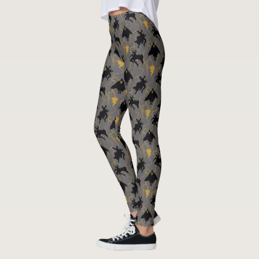 Black Adam Lightning Silhouette Pattern Leggings (Links)