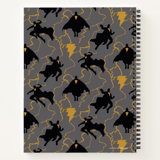 Black Adam Lightning Silhouette Pattern Notizblock (Rückseite)