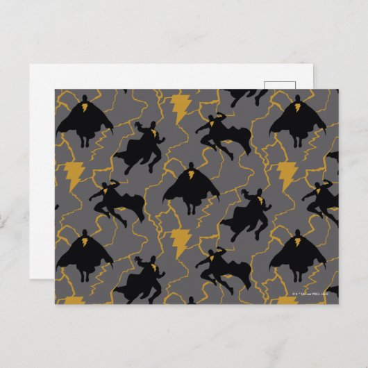 Black Adam Lightning Silhouette Pattern Postkarte (Vorne/Hinten)