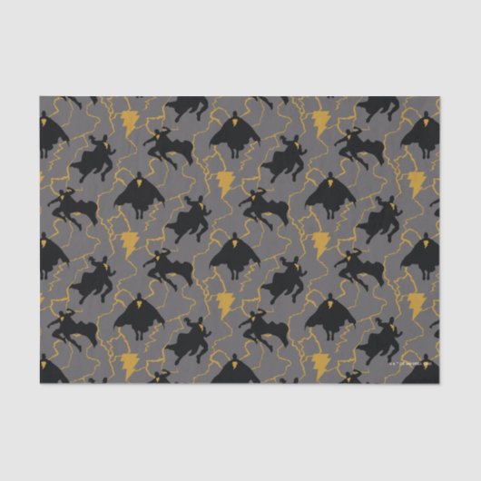 Black Adam Lightning Silhouette Pattern Seidenpapier (Vorderseite)