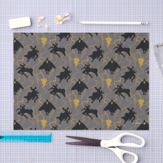 Black Adam Lightning Silhouette Pattern Seidenpapier (Handwerk)