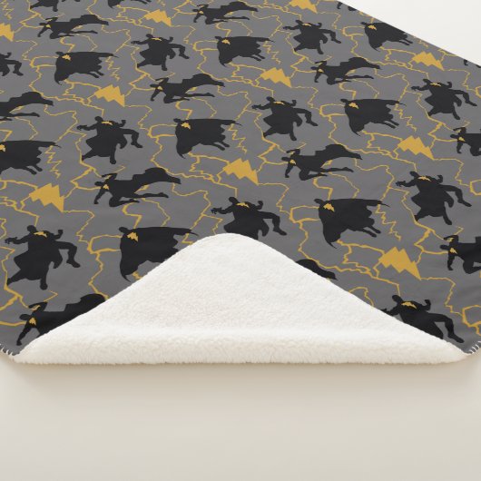 Black Adam Lightning Silhouette Pattern Sherpadecke (3/4)