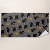 Black Adam Lightning Silhouette Pattern Strandtuch (Vorderseite)