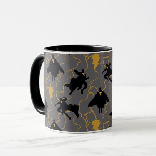 Black Adam Lightning Silhouette Pattern Tasse (Vorderseite Links)