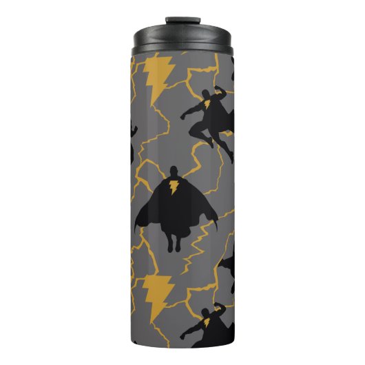Black Adam Lightning Silhouette Pattern Thermosbecher (Vorderseite)