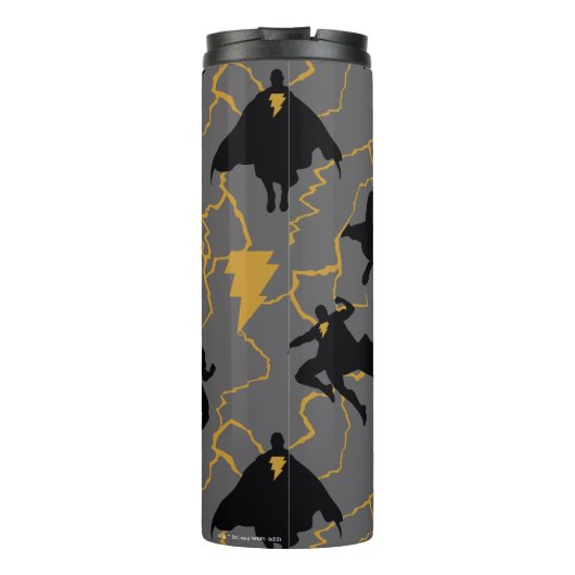 Black Adam Lightning Silhouette Pattern Thermosbecher (Rückseite)