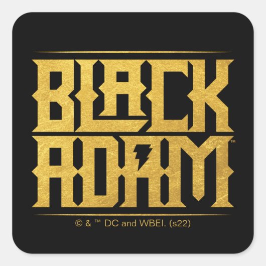 Black Adam Stacked Name Graphic Quadratischer Aufkleber (Vorderseite)