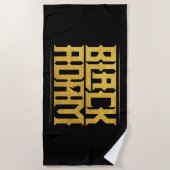 Black Adam Stacked Name Graphic Strandtuch (Vorderseite)