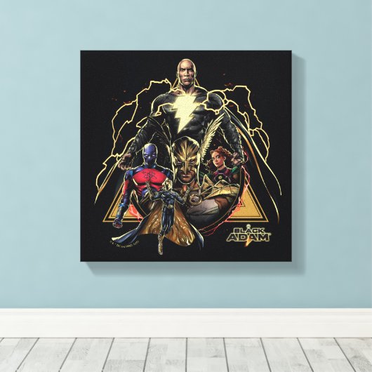 Black Adam Triangular Group Graphic Leinwanddruck (Insitu (Holzboden))