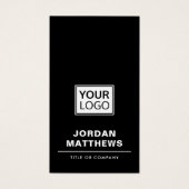 Black add Logo Social Media QR Code Visitenkarte (Vorderseite)