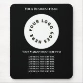 Black add your own text and logo mousepad (Vorne)