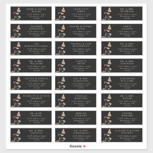 Black Address Labels