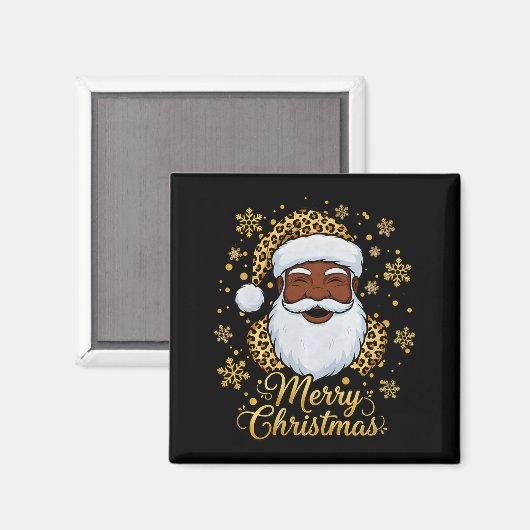 Black African Afro American Santa Claus Christmas Magnet (Vorderseite/Rückseite)