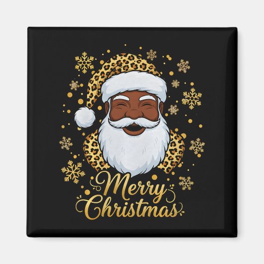 Black African Afro American Santa Claus Christmas Magnet (Vorne)