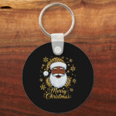 Black African Afro American Santa Claus Christmas Schlüsselanhänger (Vorderseite)