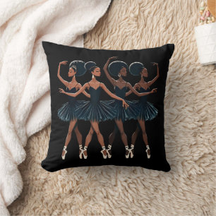 Black African American Ballerina Ballet Dance Girl Kissen