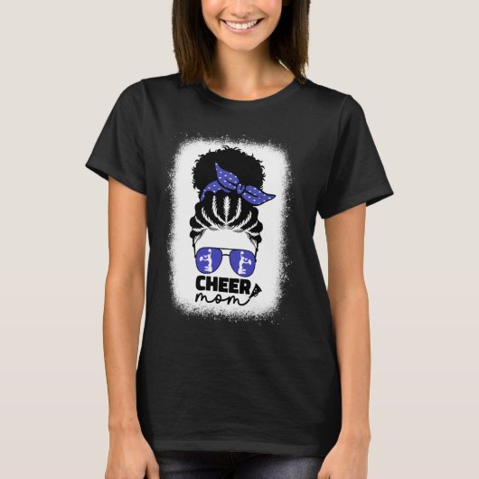 Black African American Cheerleader Mama Cheerleade T-Shirt (Vorderseite)