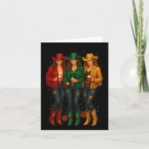 Black African American Cowgirl Western Christmas T Karte