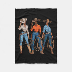 Black African American Cowgirl Western Country Rod Fleecedecke