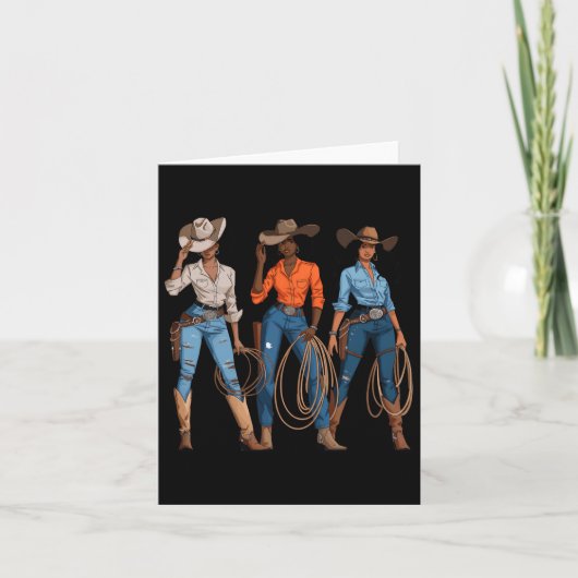 Black African American Cowgirl Western Country Rod Karte (Vorderseite)